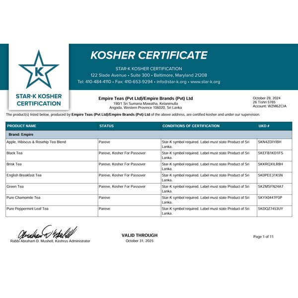 Kosher Certificates